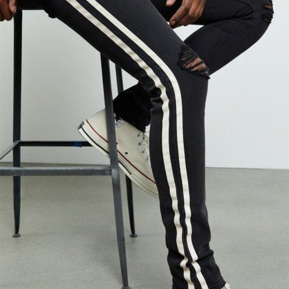 ripped stacked skinny jeans